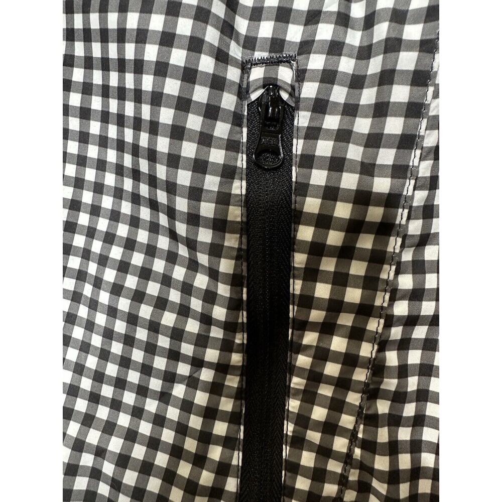 Talbots Active Line Gingham Terry Cloth Lined Vest Size Large Zip Close Pockets - Picture 3 of 8